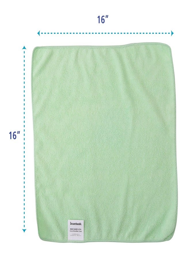 Boardwalk Microfiber Cleaning Cloths, 16 x 16, Green, 24/Pack - Image 3